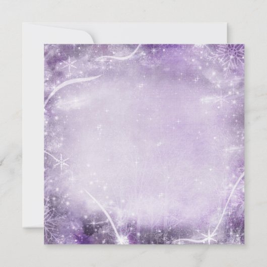 紫色のクリスマスツリーの休日のパーティの招待状 招待状 (裏面)