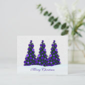 紫色のクリスマスツリーはがき シーズンポストカード (スタンド正面)