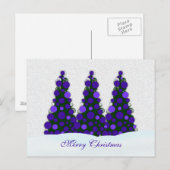 紫色のクリスマスツリーはがき シーズンポストカード (正面/裏面)