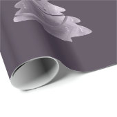 紫色のクリスマスツリーパターンナス ラッピングペーパー (ロールコーナー)