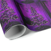 紫色のクリスマスツリー ラッピングペーパー (ロールコーナー)