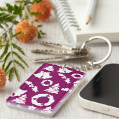 紫色のクリスマスパターン キーホルダー (正面右)