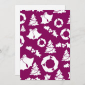 紫色のクリスマスパターン シーズンカード (正面/裏面)