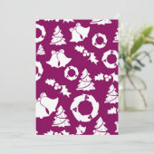 紫色のクリスマスパターン シーズンカード (スタンド正面)