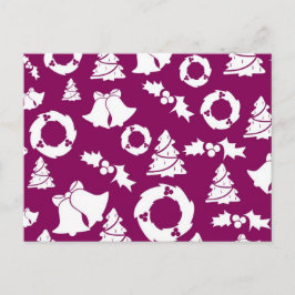 紫色のクリスマスパターン シーズンポストカード