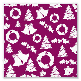紫色のクリスマスパターン フォトプリント           