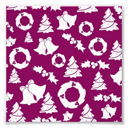 紫色のクリスマスパターン フォトプリント            (正面)