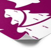 紫色のクリスマスパターン ポスター (角)