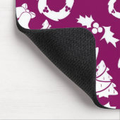 紫色のクリスマスパターン マウスパッド (コーナー)