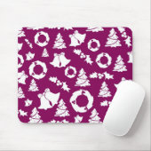 紫色のクリスマスパターン マウスパッド (マウス)