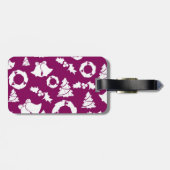 紫色のクリスマスパターン ラゲッジタグ (裏面横)