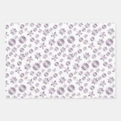 紫色のクリスマスパターン ラッピングペーパーシート (正面3)