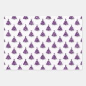 紫色のクリスマスパターン ラッピングペーパーシート (正面3)