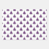 紫色のクリスマスパターン ラッピングペーパーシート (正面2)