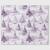 紫色のクリスマスパターン#3 ID1009 ラッピングペーパー (フラット)