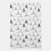 紫色のクリスマスパターン#5 ID1009 キッチンタオル (縦)