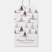 紫色のクリスマスパターン#5 ID1009 ギフトタグ (正面)