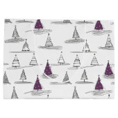 紫色のクリスマスパターン#5 ID1009 ラージペーパーバッグ (裏面)