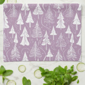 紫色のクリスマスパターン#6 ID1009 キッチンタオル (折り畳み)