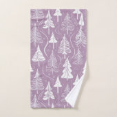 紫色のクリスマスパターン#6 ID1009 バスタオルセット (ハンドタオル)