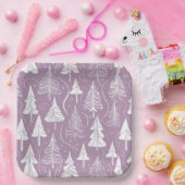 紫色のクリスマスパターン#6 ID1009 ペーパープレート (パーティー)