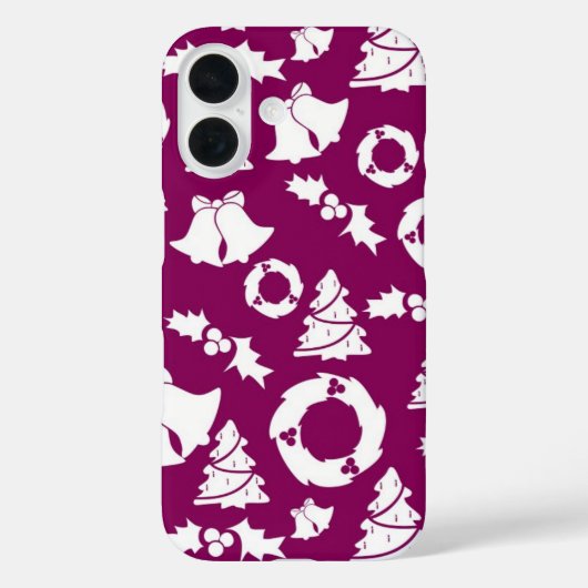 紫色のクリスマスパターン Case-Mate iPhoneケース (裏面)