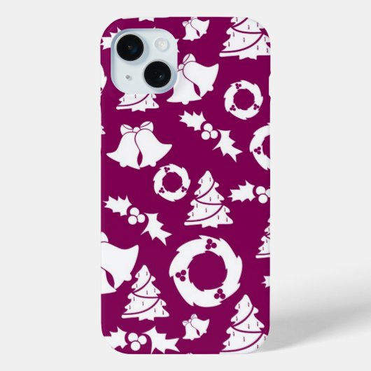 紫色のクリスマスパターン Case-Mate iPhoneケース (裏面)