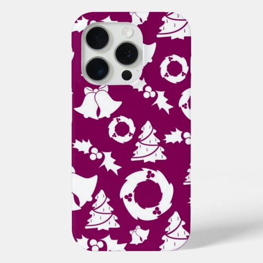 紫色のクリスマスパターン Case-Mate iPhoneケース (裏面)