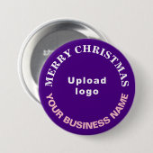 紫色のクリスマスビジネスラウンドシェイプボタン 缶バッジ (正面&裏面)