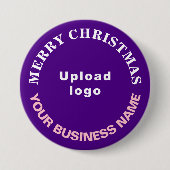 紫色のクリスマスビジネスラウンドシェイプボタン 缶バッジ (正面)