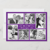 紫色のクリスマスフォトコラージラブジョイカード シーズンカード (正面)
