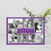 紫色のクリスマスフォトコラージラブジョイカード シーズンカード (スタンド正面)