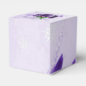 紫色のクリスマスプレゼントの好意ボックス フェイバーボックス (裏面サイド)