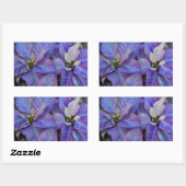 紫色のクリスマスポインセチア 長方形シール (シート)