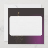 紫色のクリスマスモチーフに金のクリスマスツリー 招待状 (裏面)