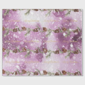 紫色のクリスマスラッピング紙 ラッピングペーパー (フラット)