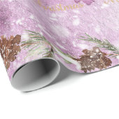 紫色のクリスマスラッピング紙 ラッピングペーパー (ロールコーナー)