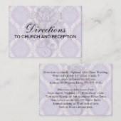 紫色のクリームのダマスク模様 エンクロージャーカード (正面/裏面)