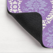 紫色のクリームのダマスク模様 マウスパッド (コーナー)
