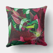 紫色のクレマチス花大四角 クッション (裏面)