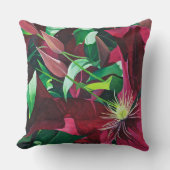 紫色のクレマチス花大四角 クッション (正面)