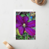 紫色のクレマチス花 ノートカード (正面/裏面インサイチュ)