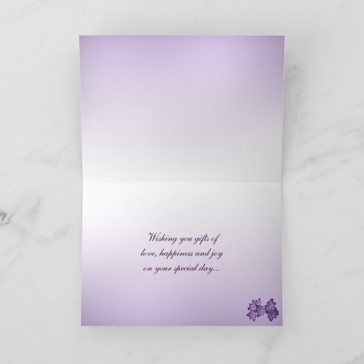 紫色のクロッカスの母の日 カード (内部)