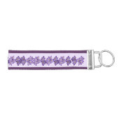 紫色のクロッカスフラワーリストキーホルダー リストバンドキーホルダー (鍵右)