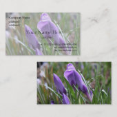 紫色のクロッカス花番红花 名刺 (正面/裏面)