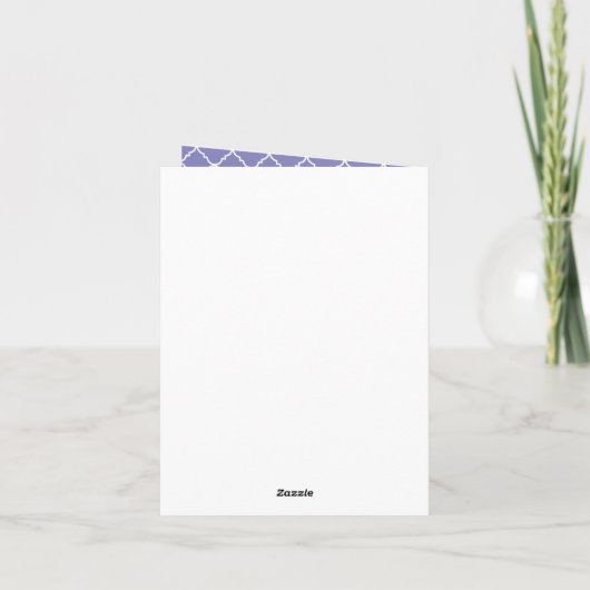 紫色のクローバーは感謝していしています サンキューカード (裏面)