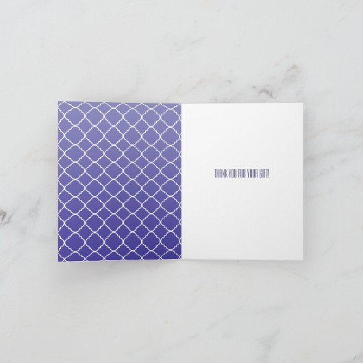 紫色のクローバーは感謝していしています サンキューカード (内部)