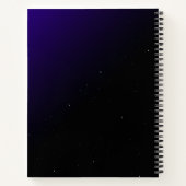 紫色のグラデーションと宇宙模様を持つノート ノートブック (裏面)