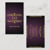 紫色のグラデーションと金ゴールドメタルルック2名刺 名刺 (正面/裏面)
