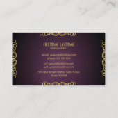 紫色のグラデーションと金ゴールドメタルルック2名刺 名刺 (裏面)